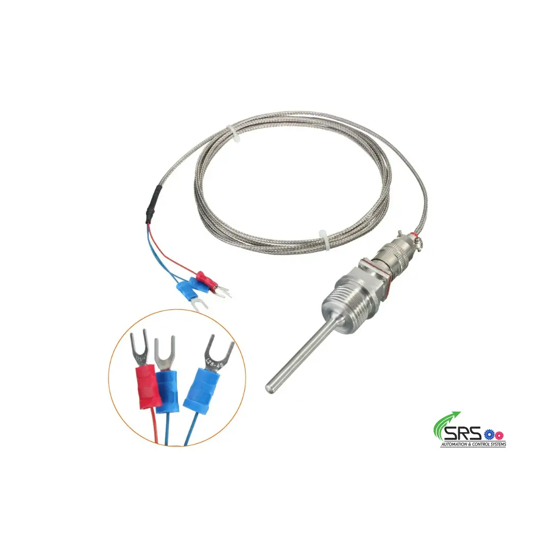 RTD PT100 Temperature Sensor Stainless Steel Probe 3 Wires 2M Cable -50~500°C